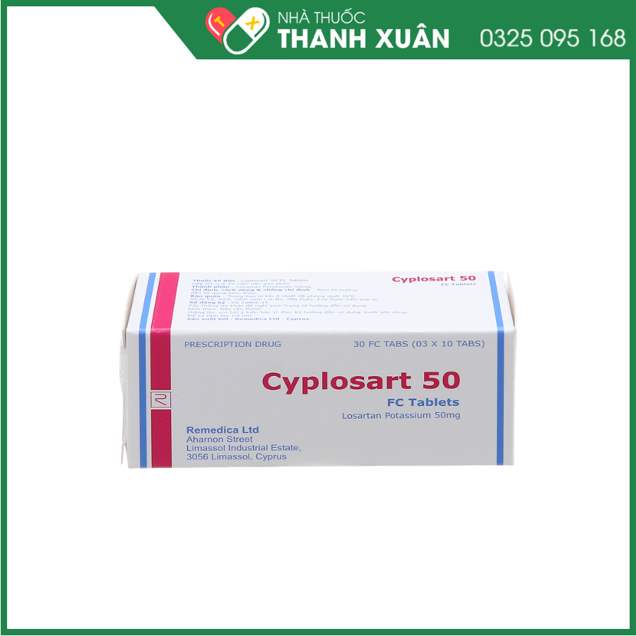 Cyplosart 50 điều trị tăng huyết áp